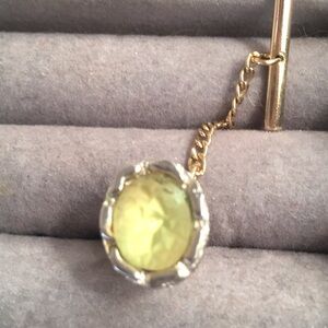 Vintage Citrine Cabochon Tie Tack